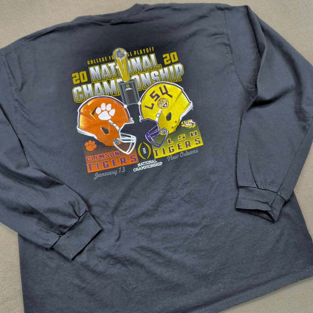 Blue 84 LSU Clemson 2020 National Championship Tee XXL Mens Black Long Sleeve